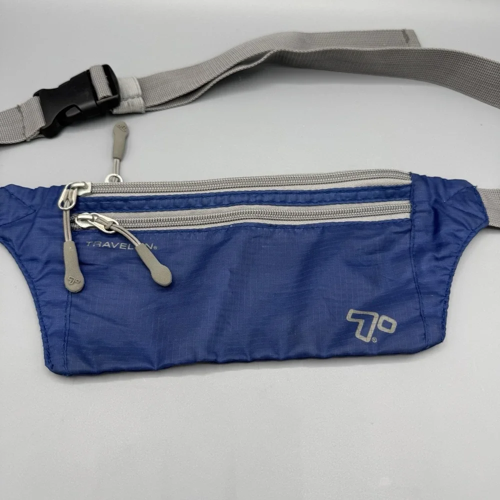 Travelon Triple Zip Waist Pack Royal Blue One Size 1.25